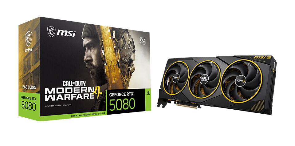 微星发布《使命召唤：现代战争 4》联名 GeForce RTX 5080 16GB 显卡，拥有独家黄色散热